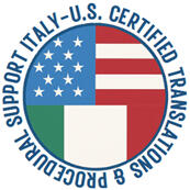 Italy-U.S. Certified Translations & Procedural support logo Certified English–Italian translations & procedural support in Italy. 30 years' experience with visas, USCIS, weddings, property & inheritance matters.